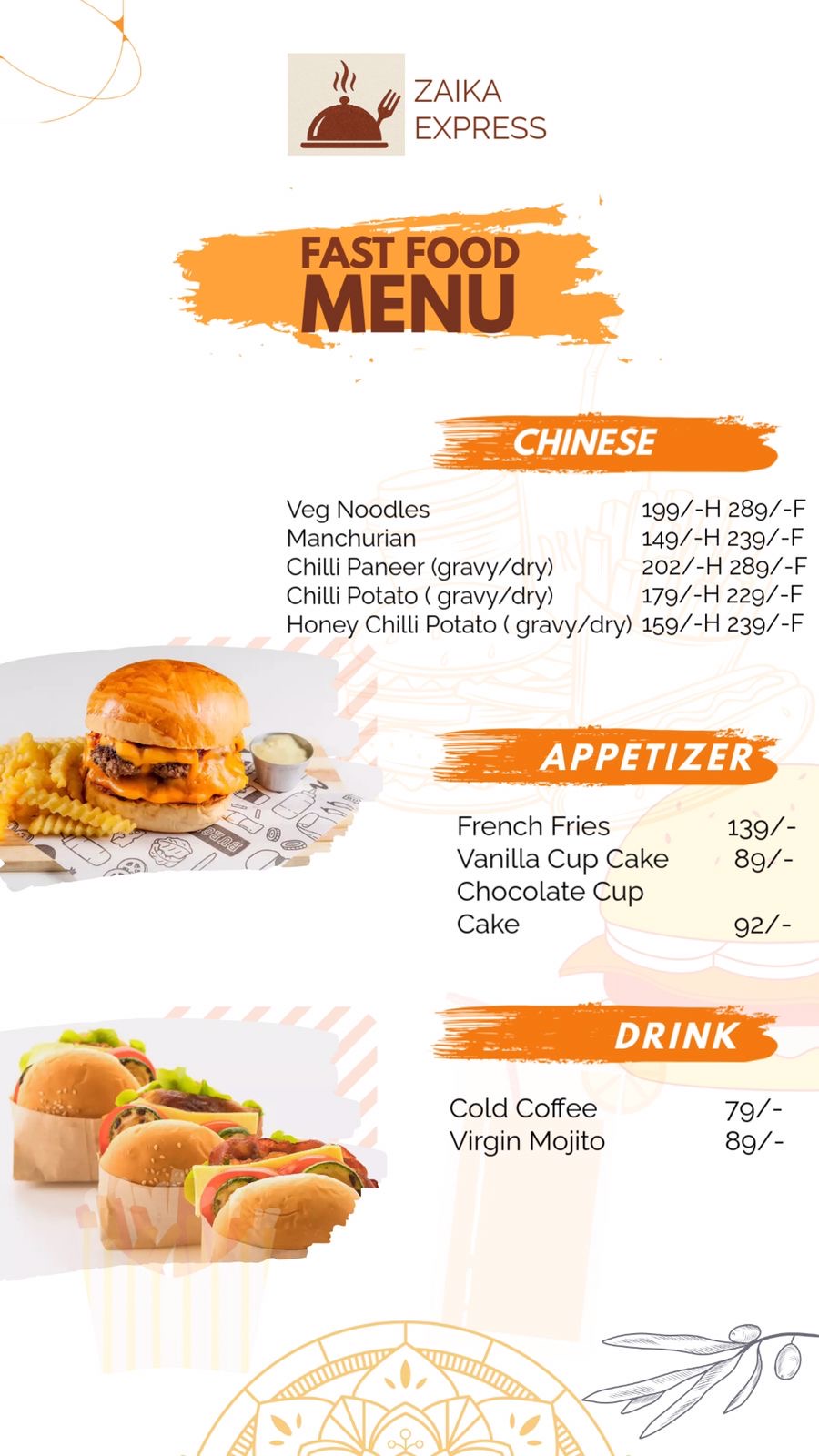Zaika Express Menu 1