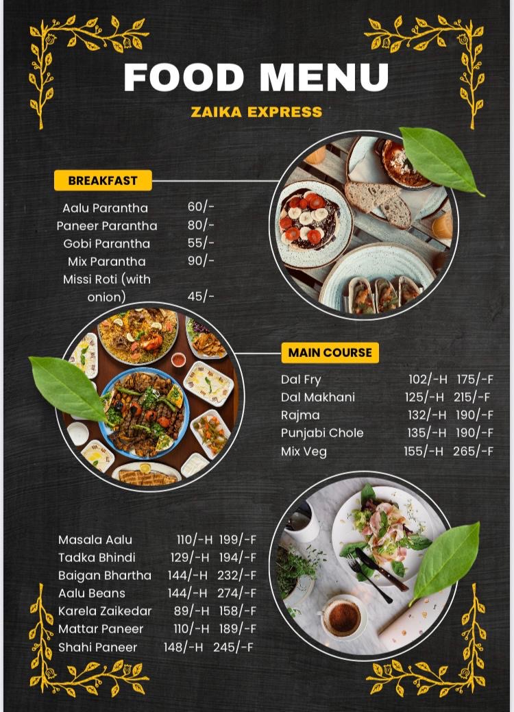 Zaika Express Menu 2