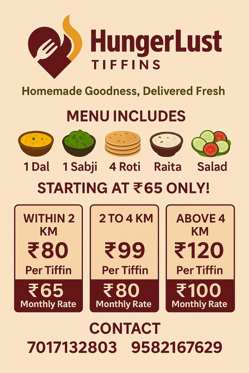 HungerLust Pure Veg Tiffin Service in Noida Chipiyana Buzurg